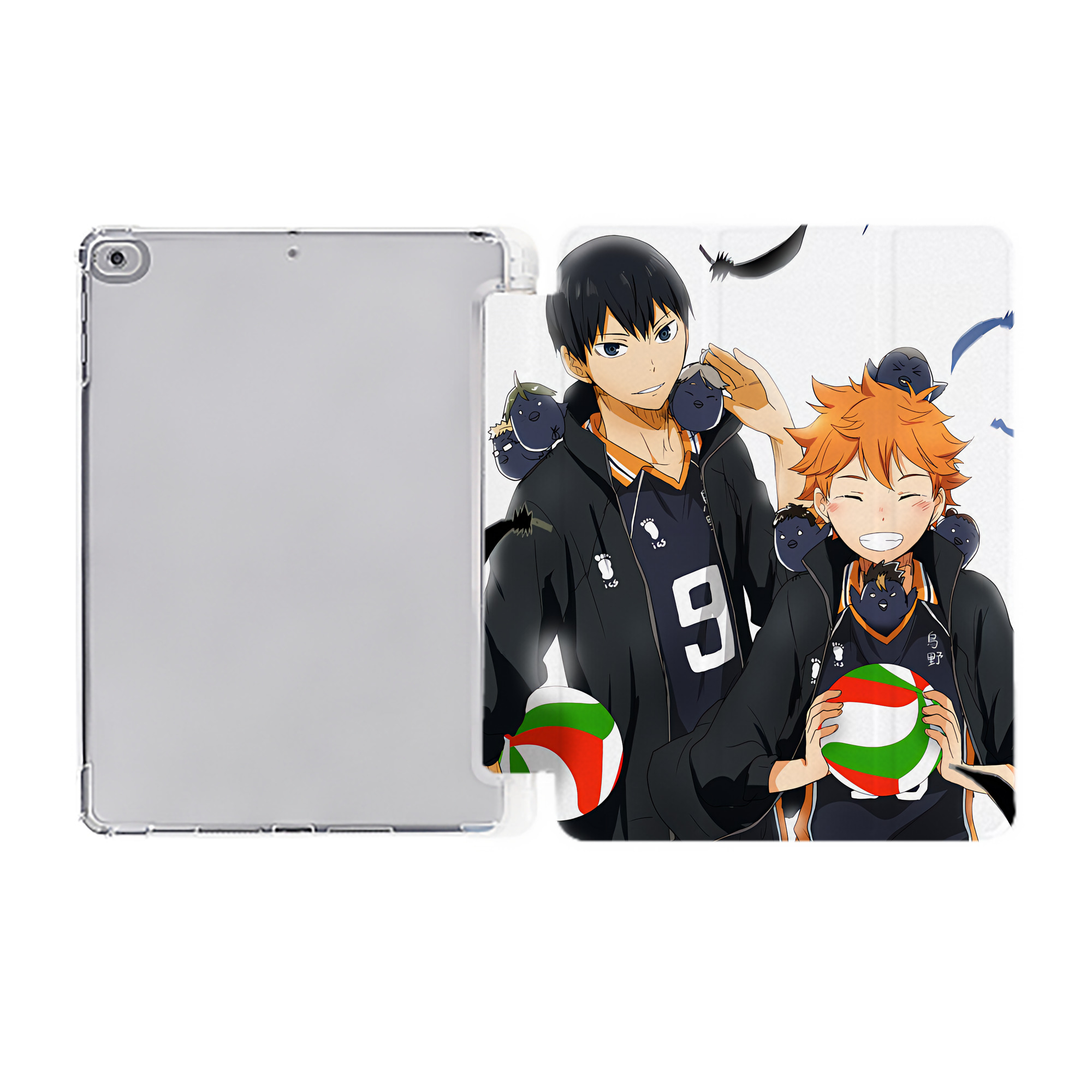 （画像用） ハイキュー!! Haikyu!! IPad ケース ペン収納付き 三つ折りスタンド PUレザー×シリコン 対応機種9.5/10.5/10.9インチ
